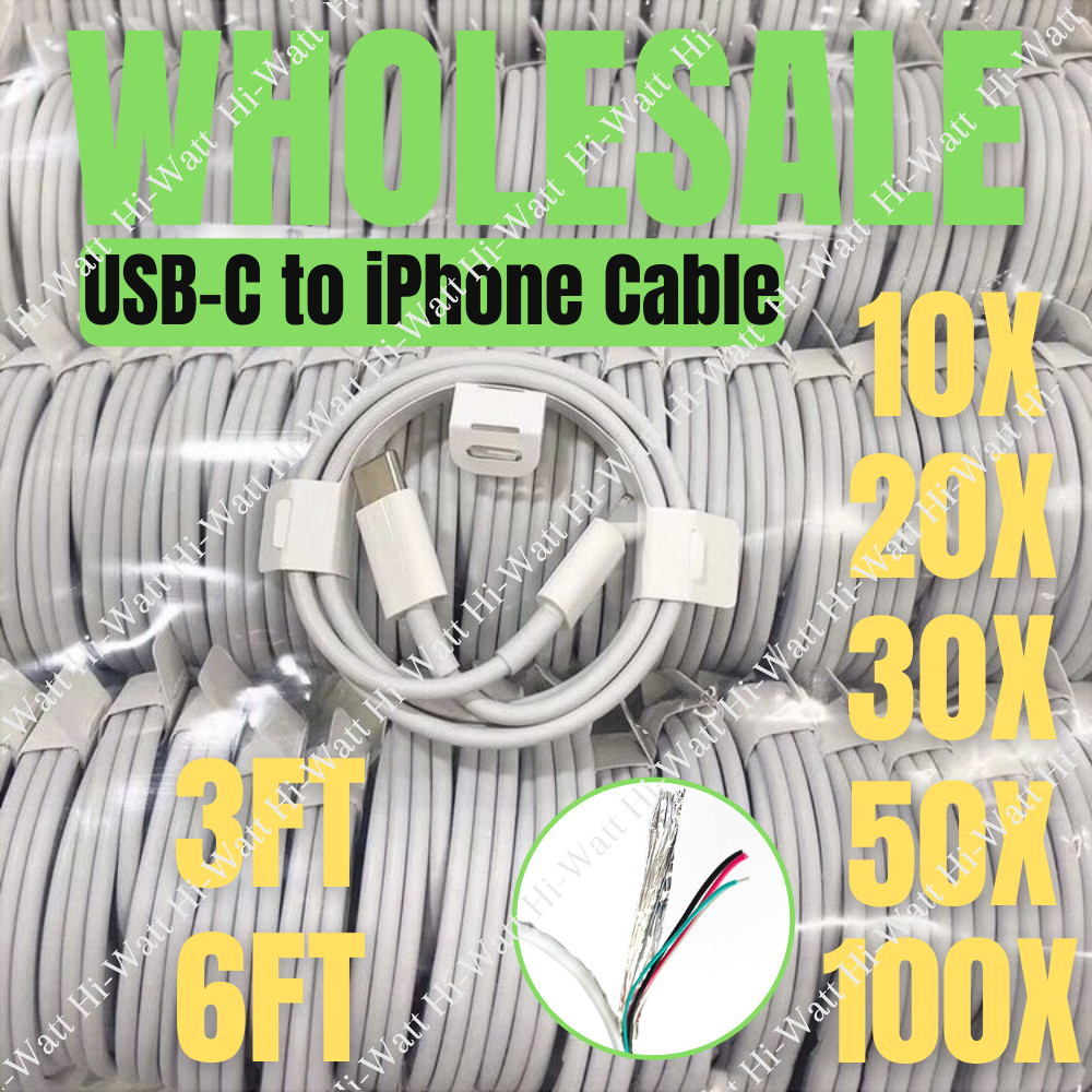 Wholesale Lot USB-C to iPhone Cable PD Fast Charger For Apple 11 12 13 14 Pro XR