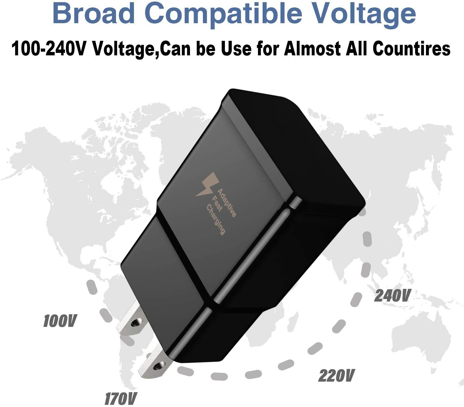 For Android Samsung US Plug Adaptive USB Fast Wall Charger Universal Adapter Lot