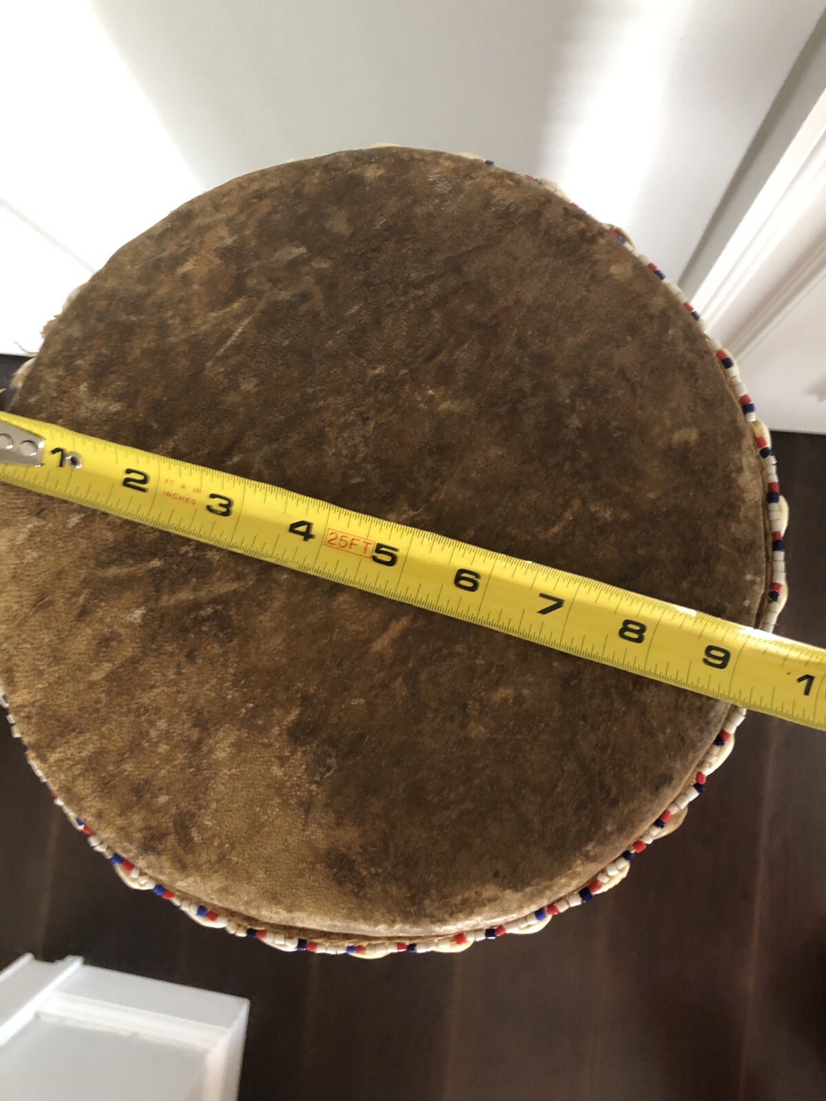 AFRICAN DRUM with Cowery Shell Design