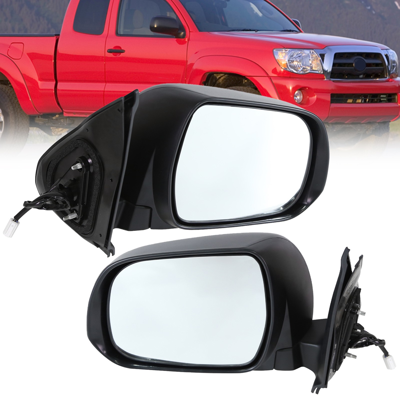 Pair Power Side Door View Mirror Right Folding For 2005-2011 Toyota Tacoma RH+LH
