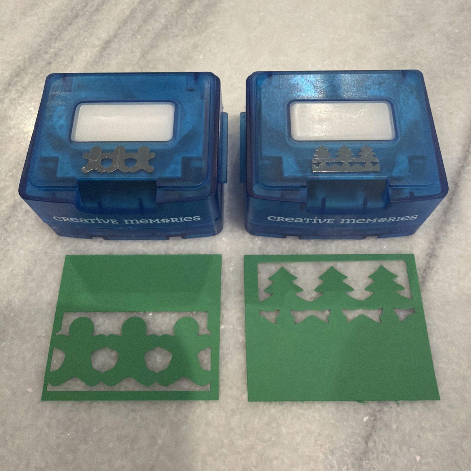 Creative Memories Gingerbread Men & Christmas Tree Border Maker Cartridges Lot
