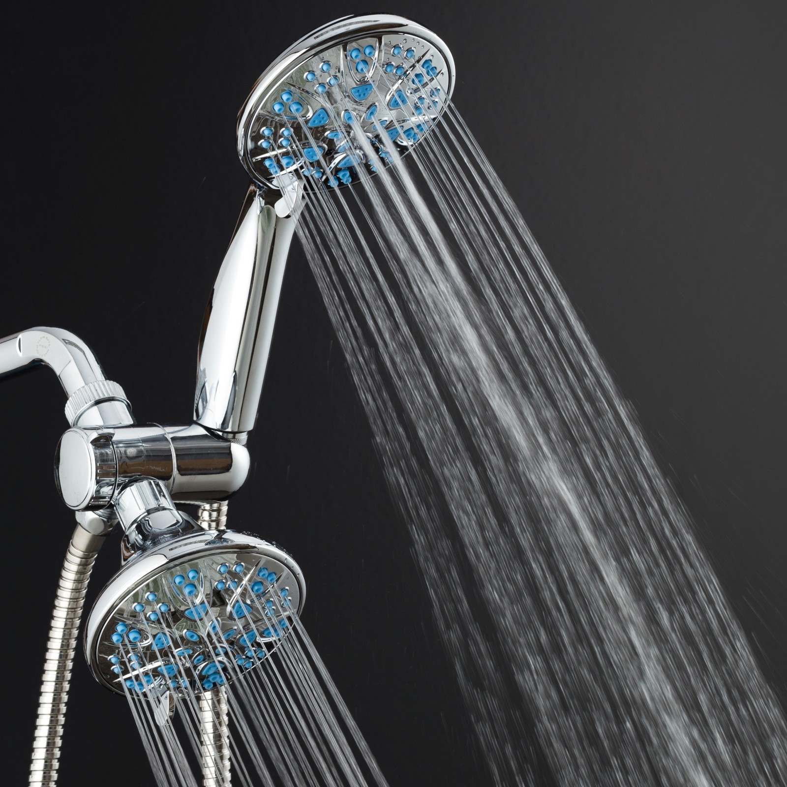 AquaDance Wave Blue Antimicrobial 30-Setting Shower Head Combo