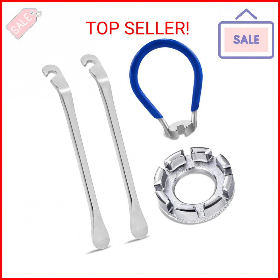 fixinus 4 piece Bicycle Spoke Wrench, Universal Forged Steel Bike Rim Correct To