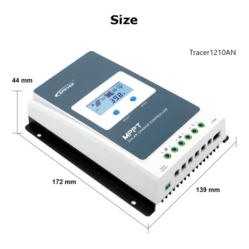 10A MPPT Solar Charge Controller 12V/24V Auto Max PV 100V Battery Regulator