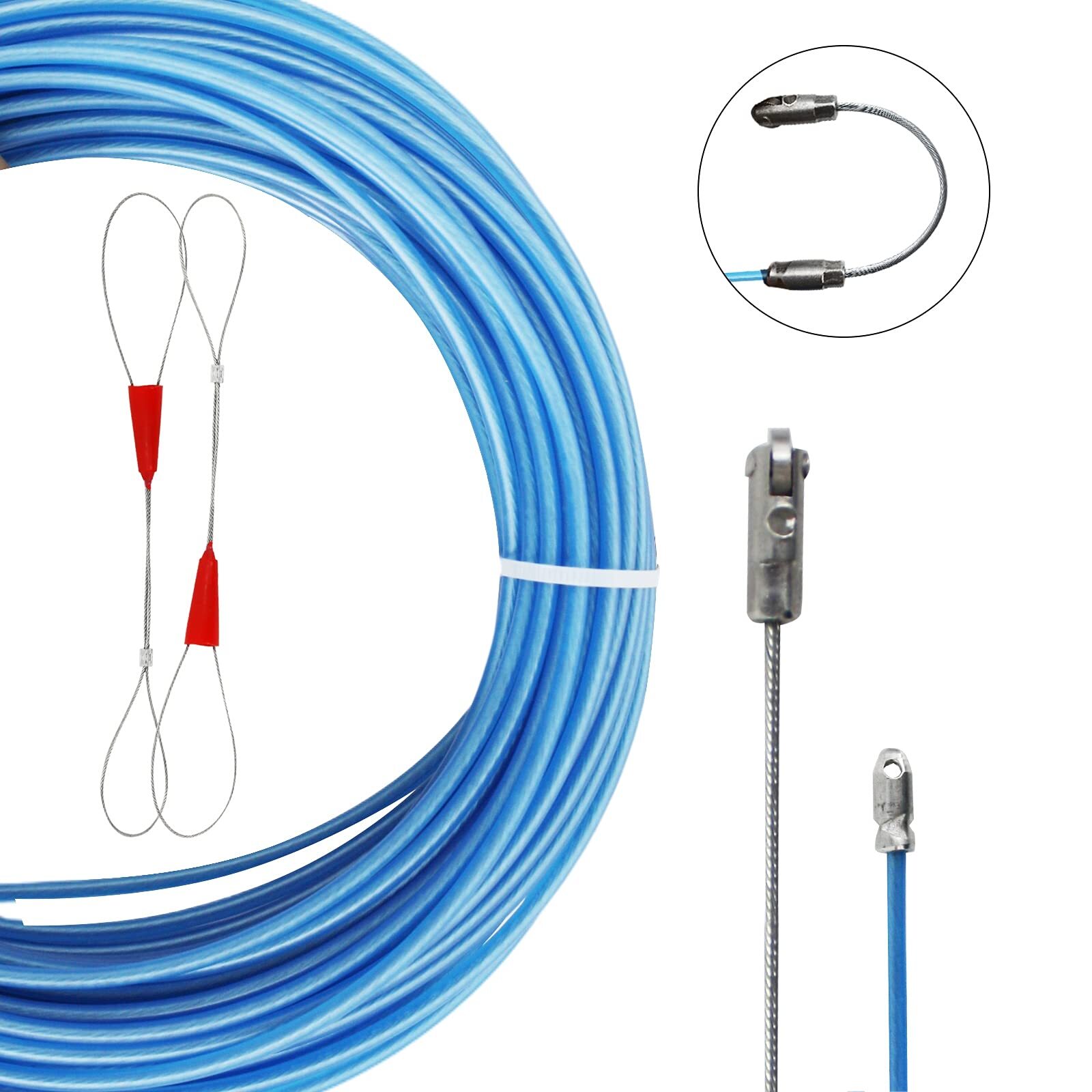 30m Fish Tape Steel Core Cable Puller Electrical Wire Fish Tape Running Cable Fa