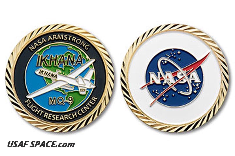 NASA ARMSTRONG FLIGHT RESEARCH - MQ-9 REAPER- IKHANA - ORIGINAL COIN-MEDALLION