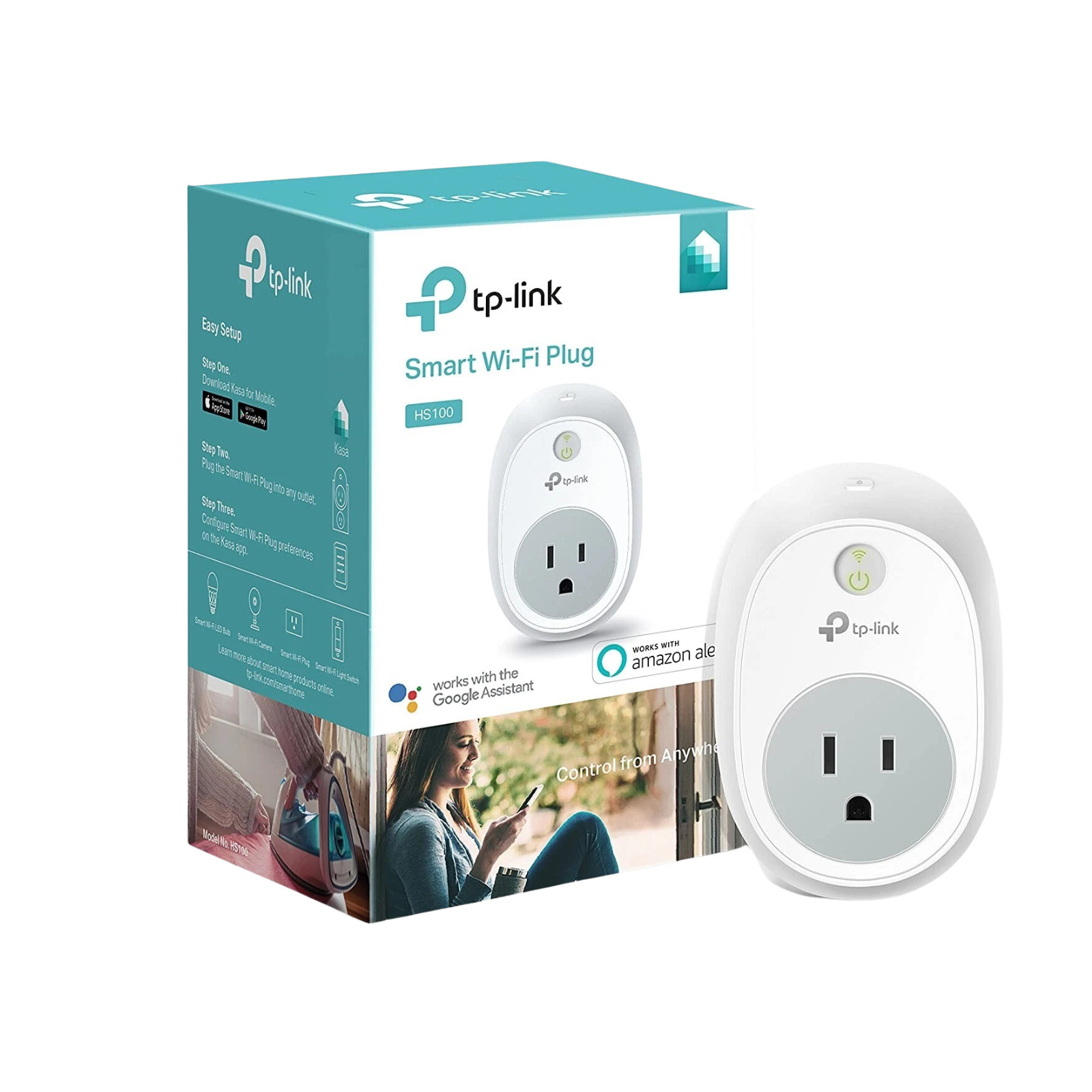 TP-Link HS100 Wi-Fi Smart Plug Works With Amazon -Alexa- Google - Open Box