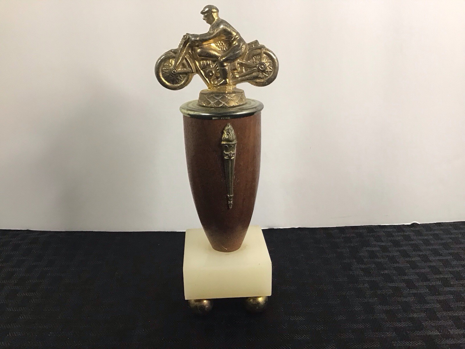 Vintage motorcycle racing trophy