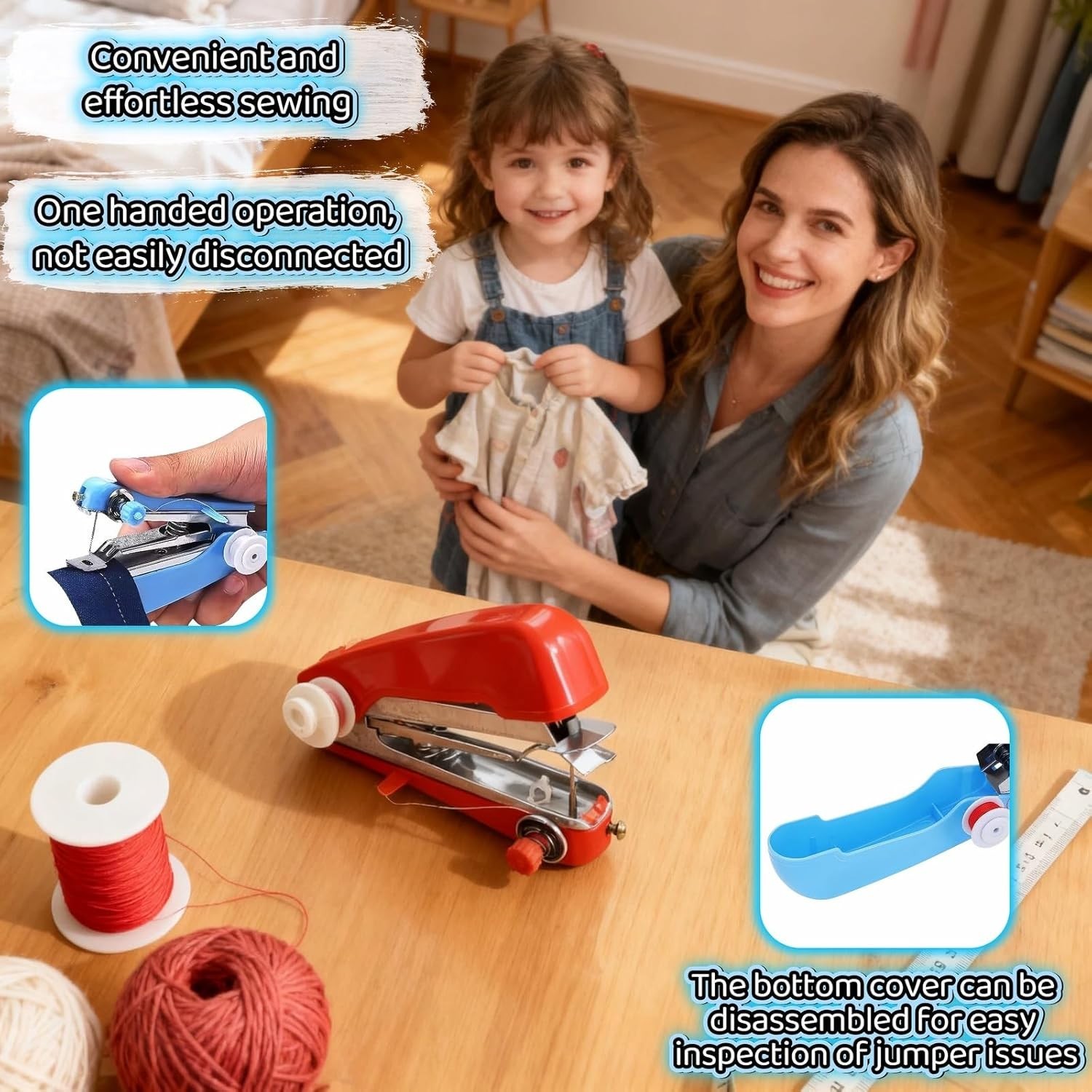 Adjustable Handheld Sewing Machine - Perfect for All Fabrics and Easy Repairs