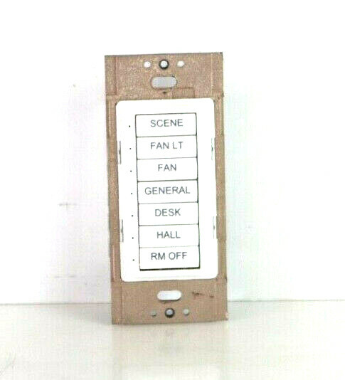 Custom Lutron STWD-7B-WH (White) HomeWorks 7 Scene/ Button Switch A205