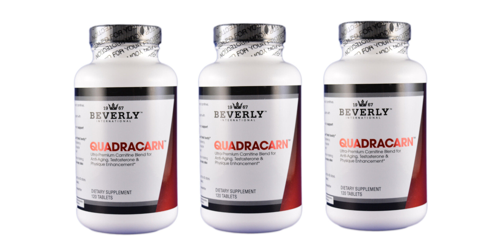 Beverly International Quadracarn  GPLC Carnitine 120 Tablets ***3 pack******