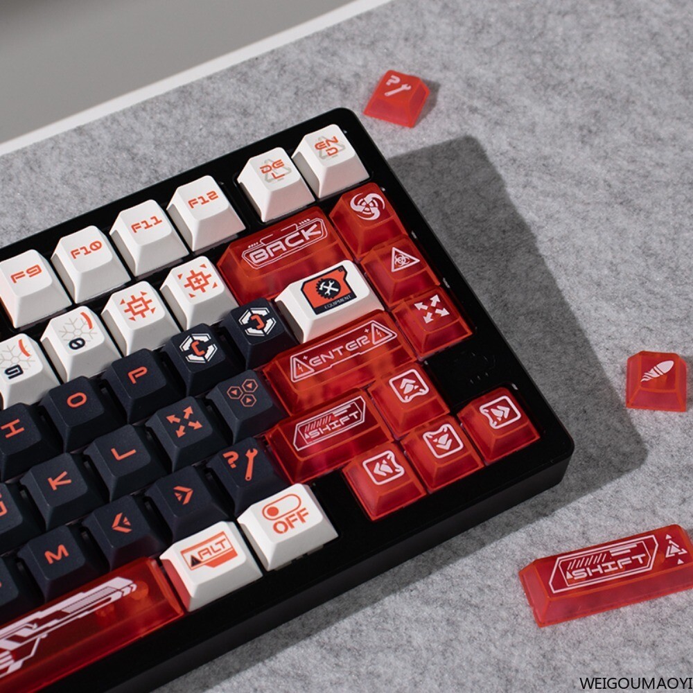 DIY PBT Cyberpunk Mechanical Future Keycaps Cherry Profile Set for Cherry MX