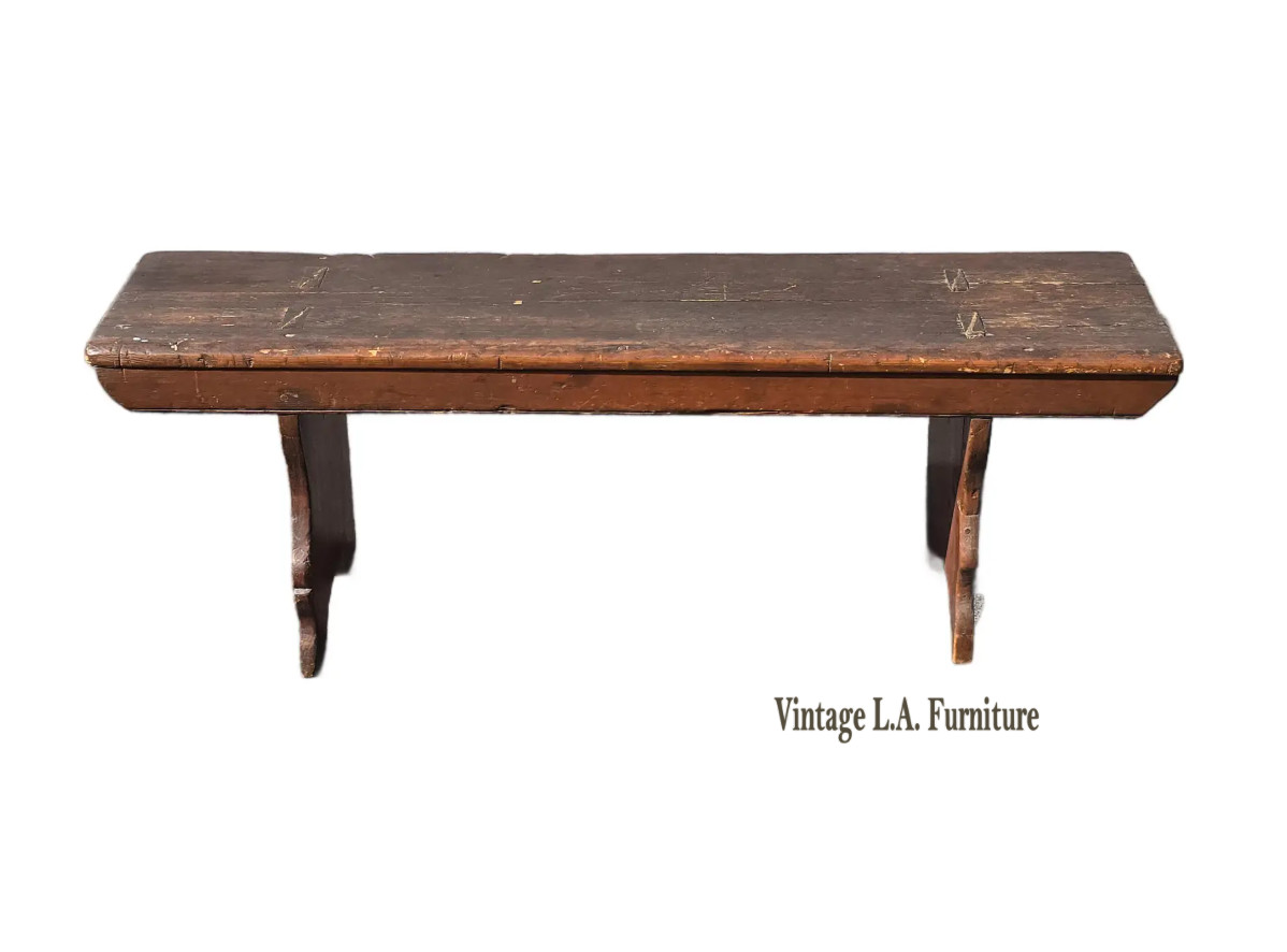 Antique Primitive Nantucket Meetinghouse Rustic Bench ~ French Country Farmhouse