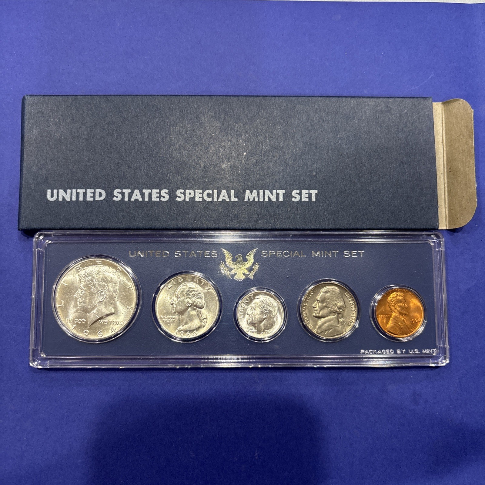 1964–P BU US MINT COINS 90% SILVER, UNCIRCULATED Set + CASE + Nice Box