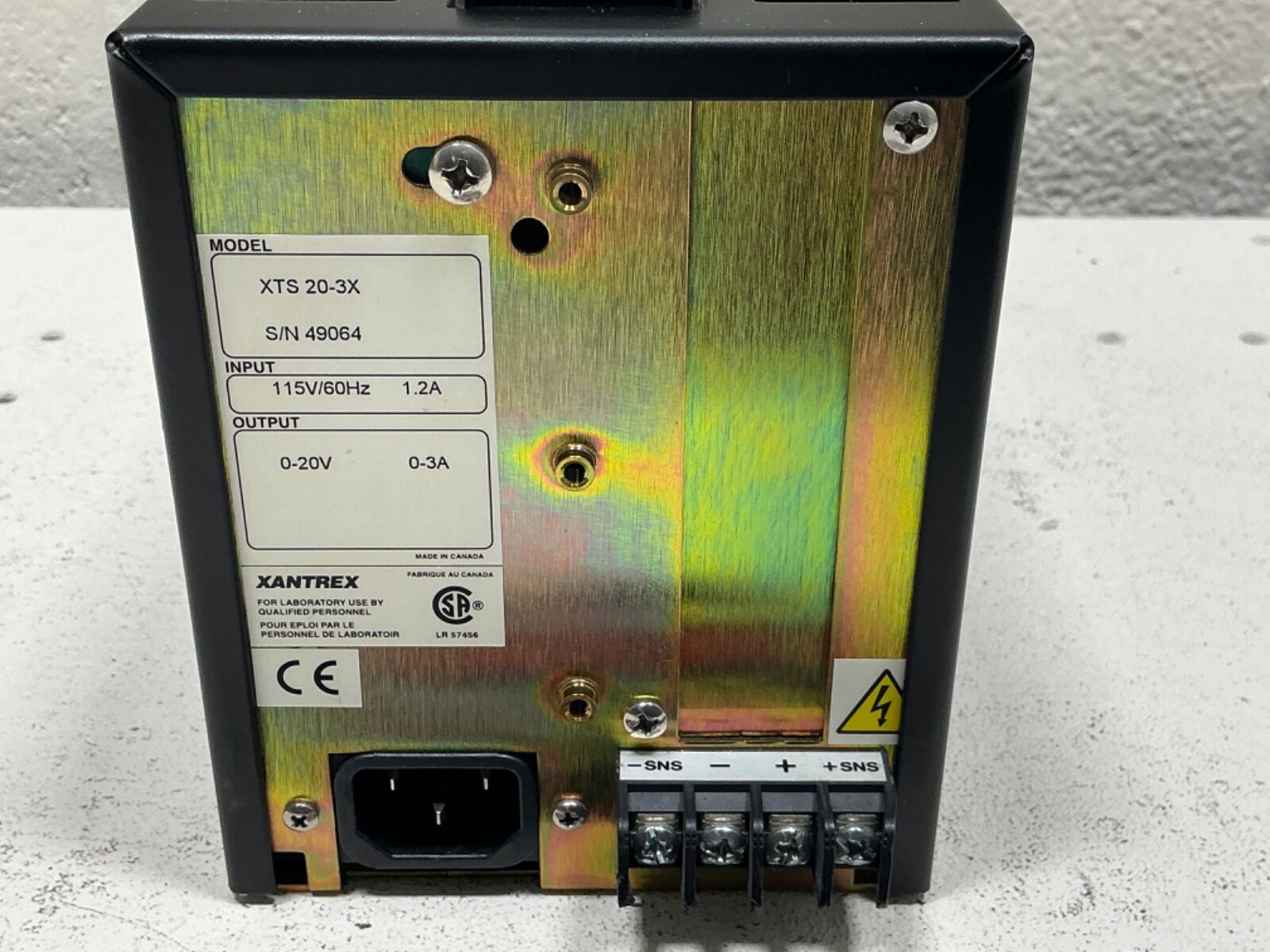 XANTREX XT 20-3 REGULATED DC POWER SUPPLY XTS 20-3X