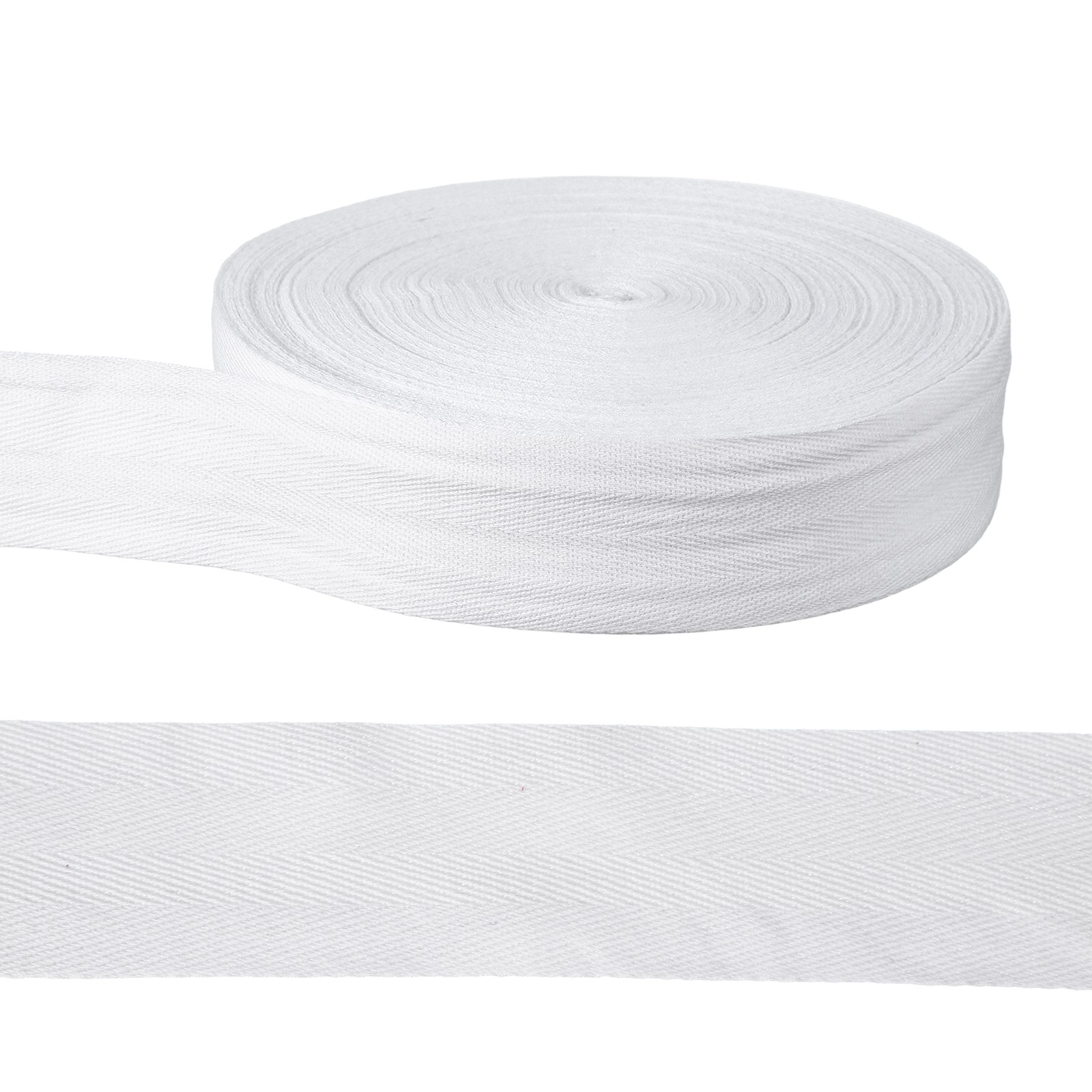 55 Yards Cotton Twill Tape Ribbon, 2"  Herringbone Twill Tape, Bright White
