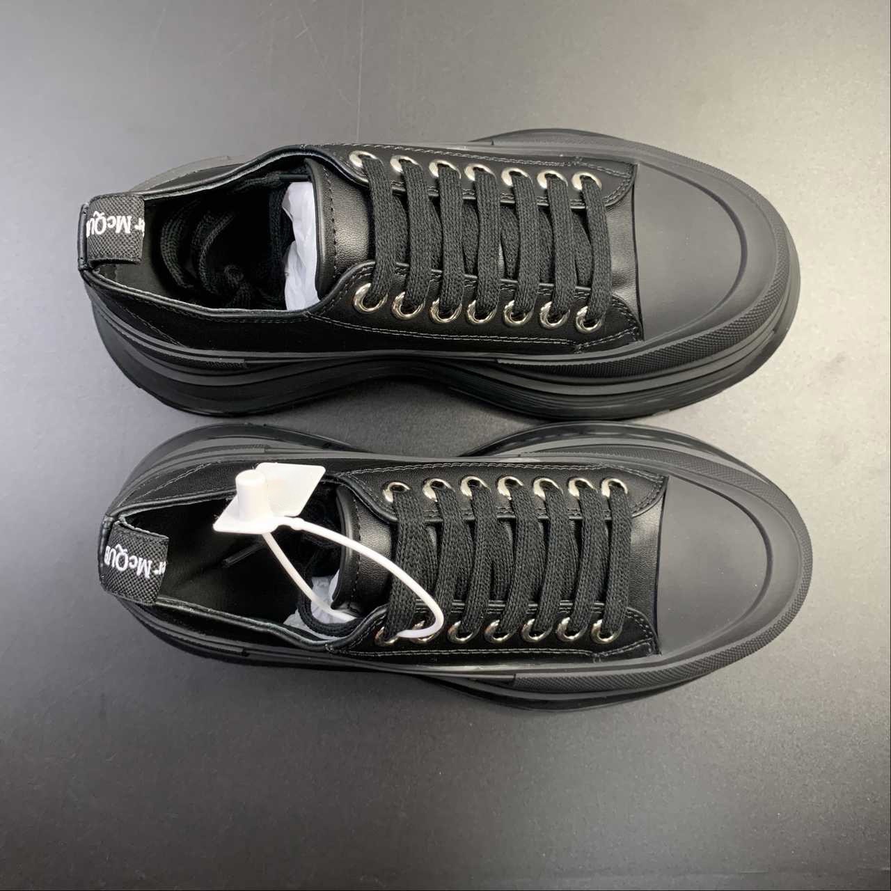 Alexander McQueen Men’s Black Platform Sneakers Thick Sole Casual Shoes