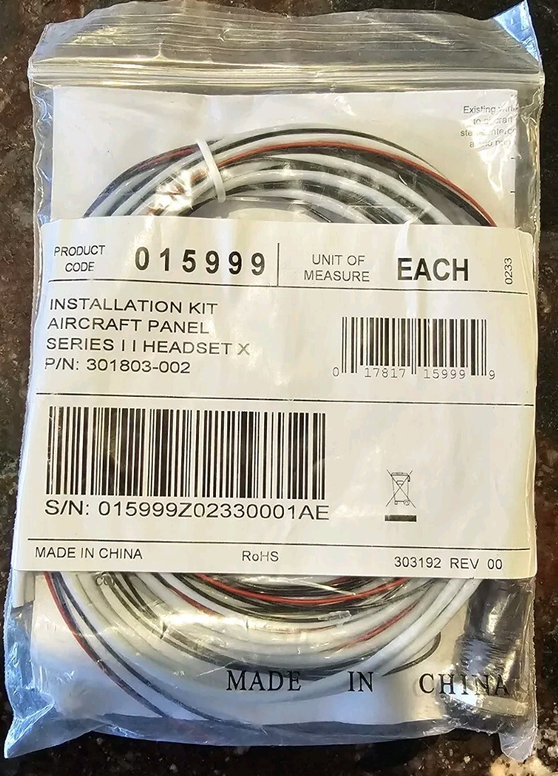 Bose Aircraft Panel Series II Headset X Installation Kit 301803-002 - NEW
