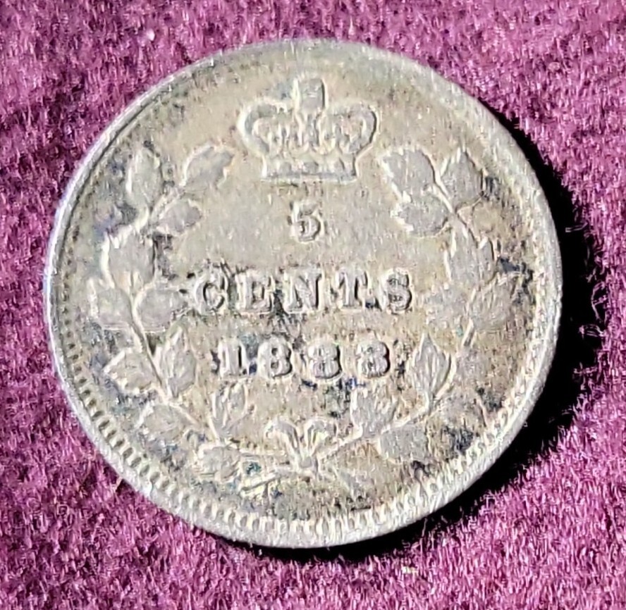 1888 Canada 5 cents silver  - Solid  VF   stk#K937