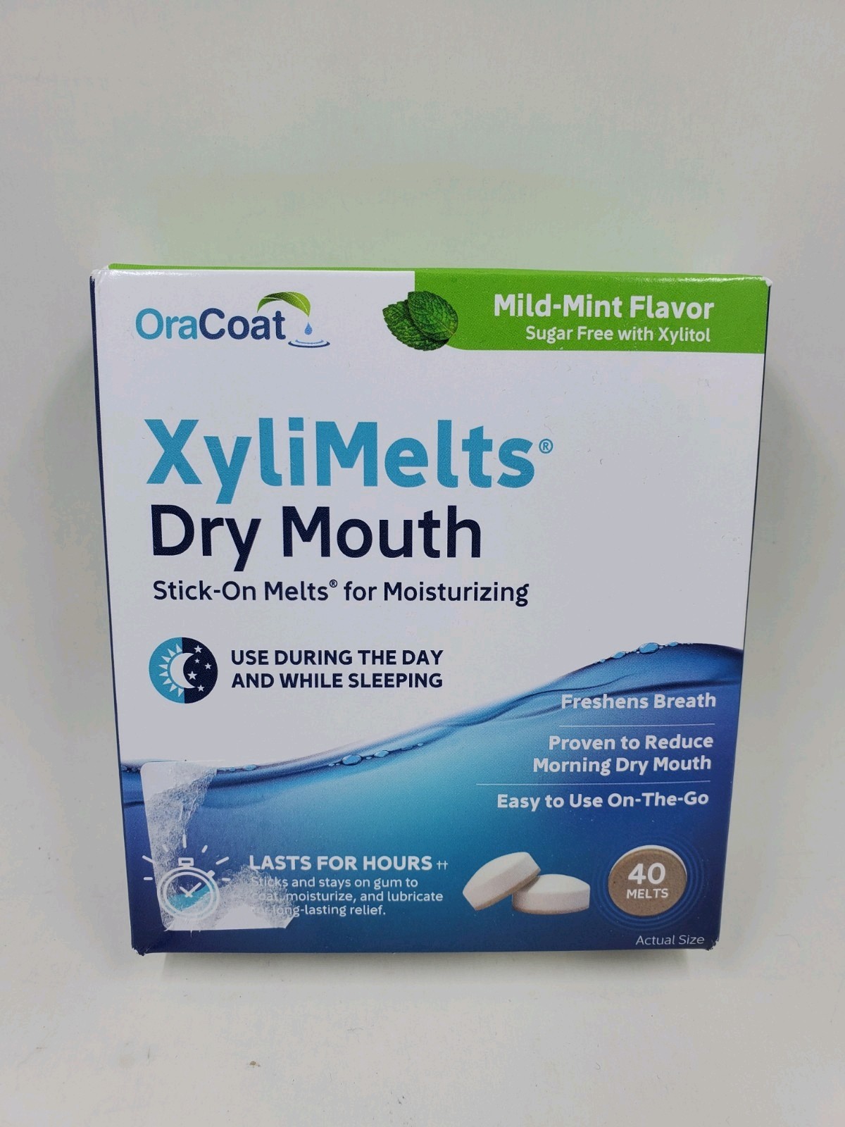 OraCoat XyliMelts Dry Mouth Mild Mint Flavor 40 Melts Exp 04/27 Sealed Box