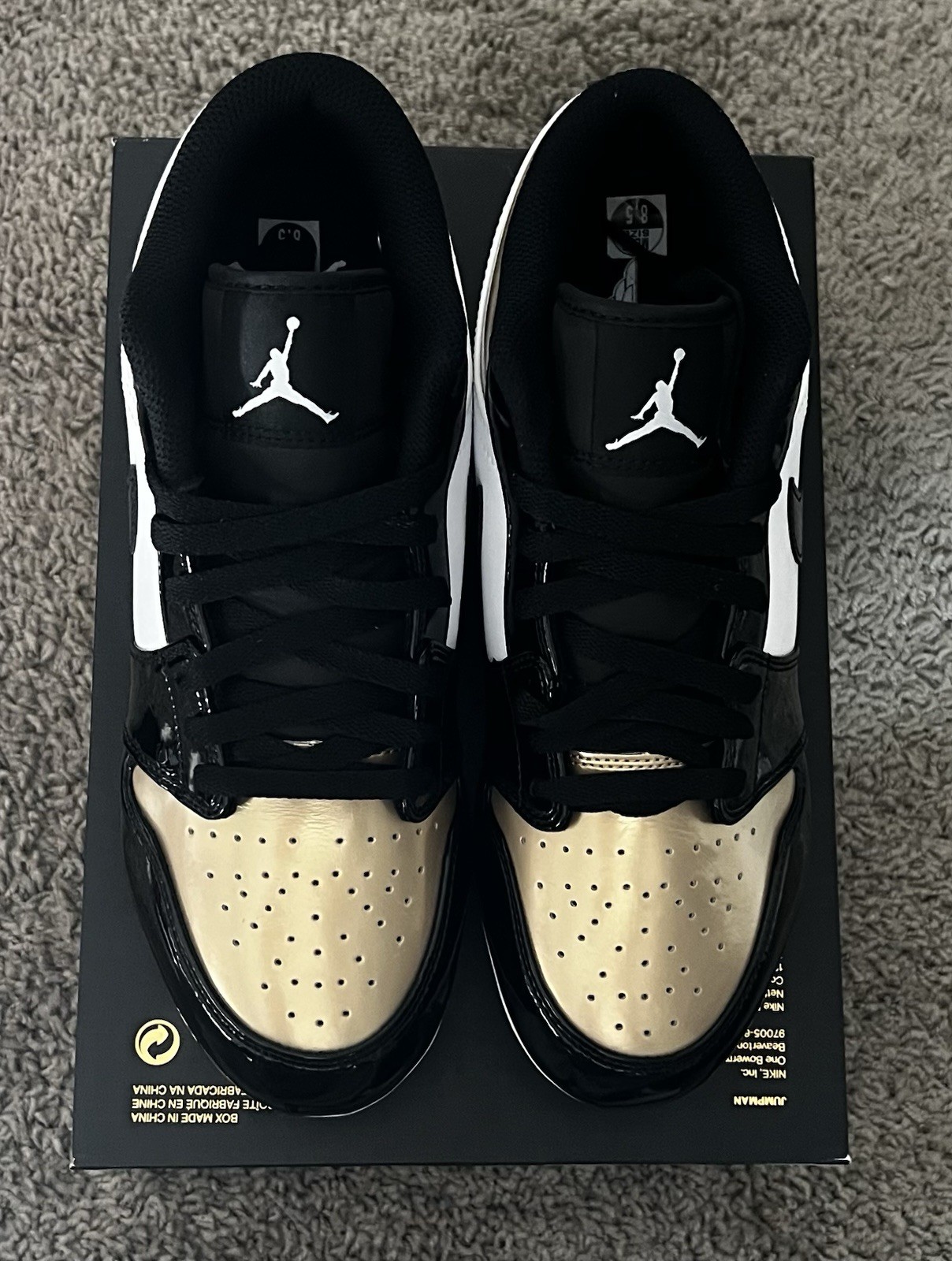 Size 8.5M- Nike Air Jordan 1 Low TD Gold Black Football Cleats NBY FJ6245-701