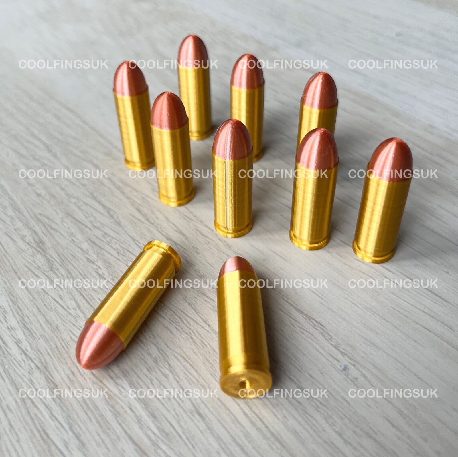 3D Printed Replica lifesize Colt 45 Cal Long Bullets For Cosplay Movie Prop
