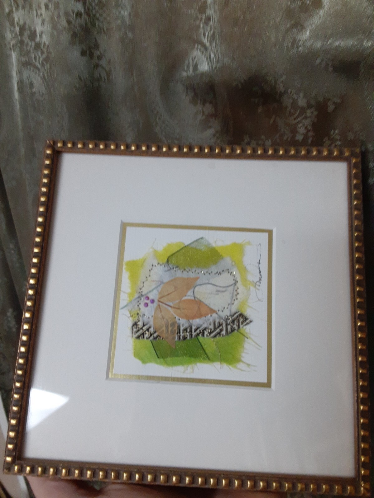 Original Signed Abstract Collage Mixed Media Framed Art Wabi-sabi Assemblage