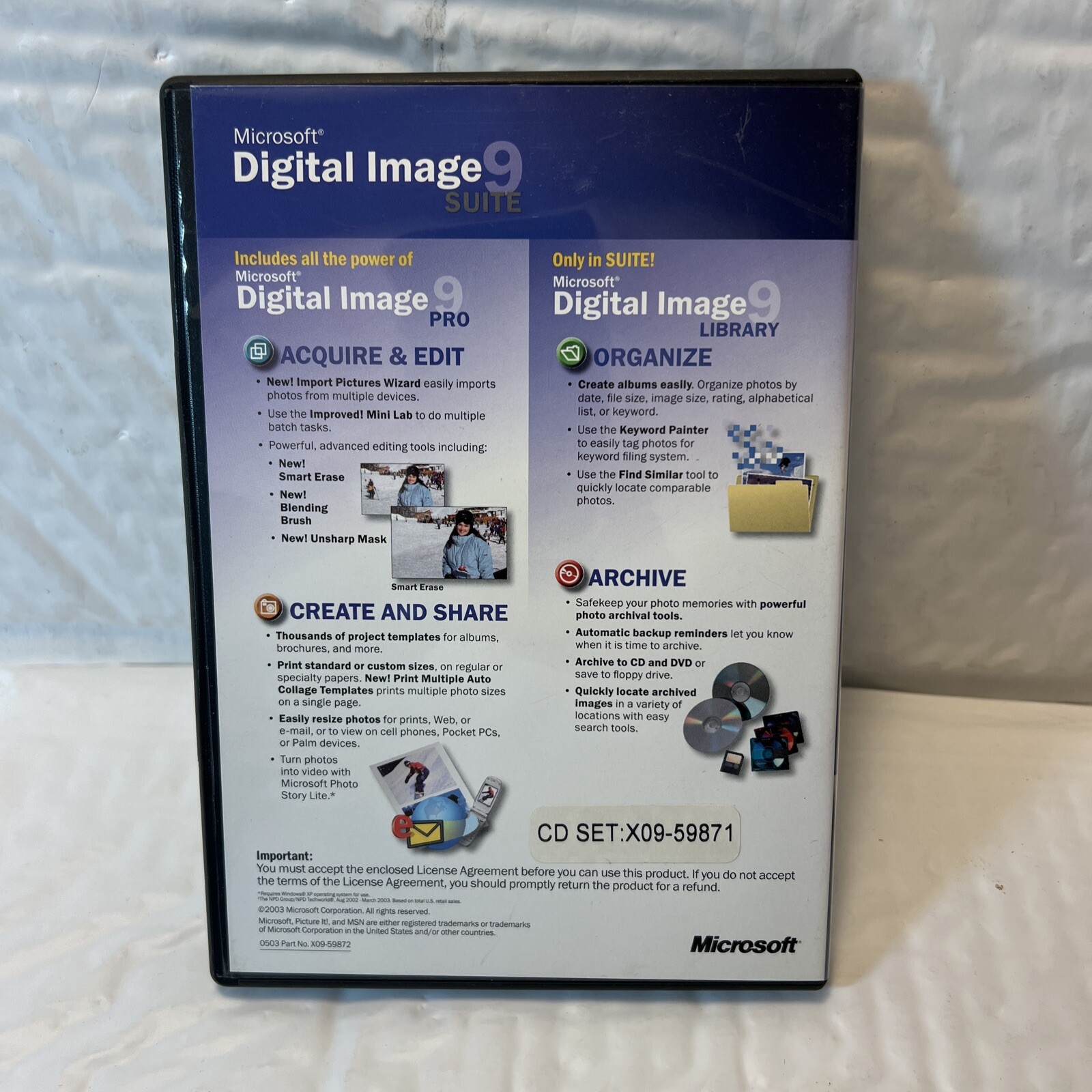 Microsoft Digital Image Suite 9 PC CD Rom Software 2 Disc Set 2003