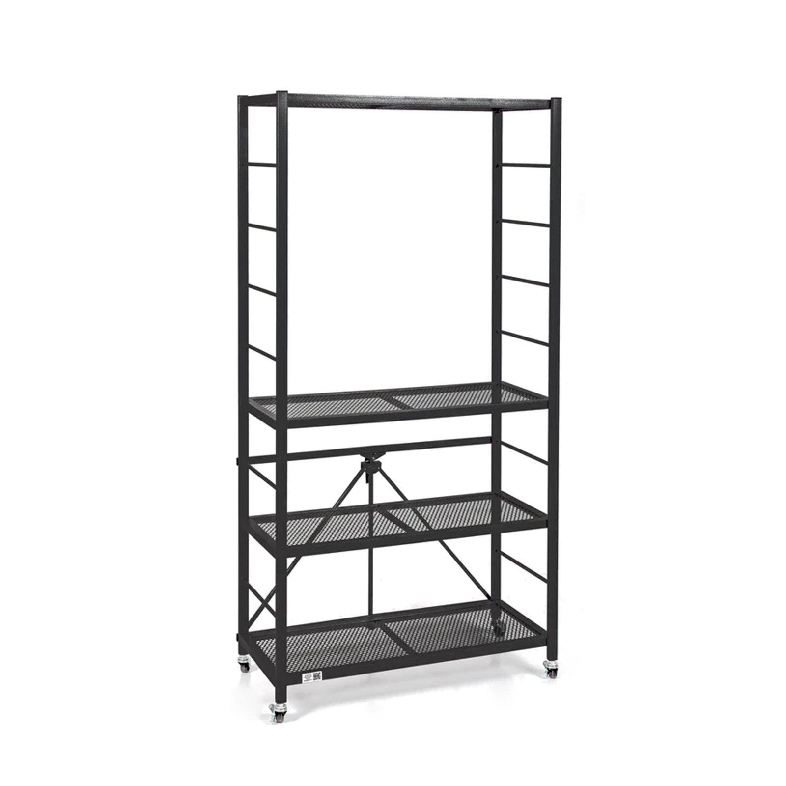 BLACK - ORIGAMI R2 SERIES FOLDING STEEL STORAGE RACK WITH ADJUSTABLE SHELVES