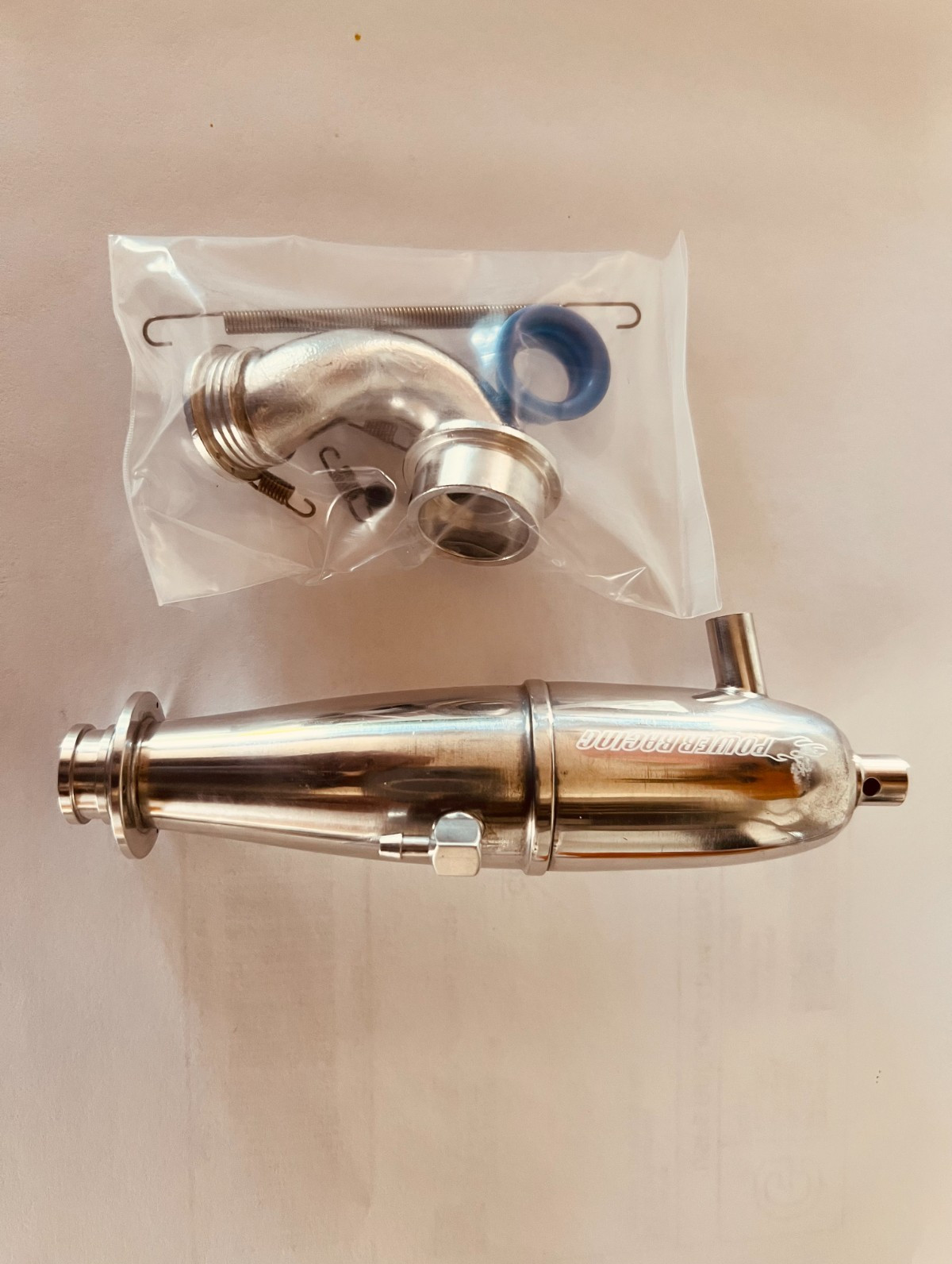 Tuned pipe 1/10 Roar Legal 1-Piece set Double Chamber (Silver)