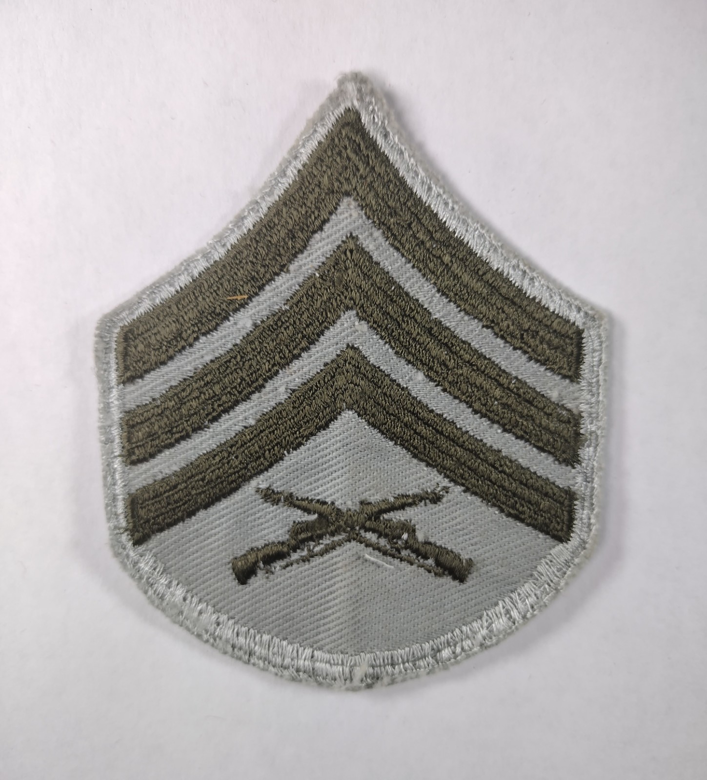 USMC Sergeant E-5 Subdued Gray & Green Embroidered Patch