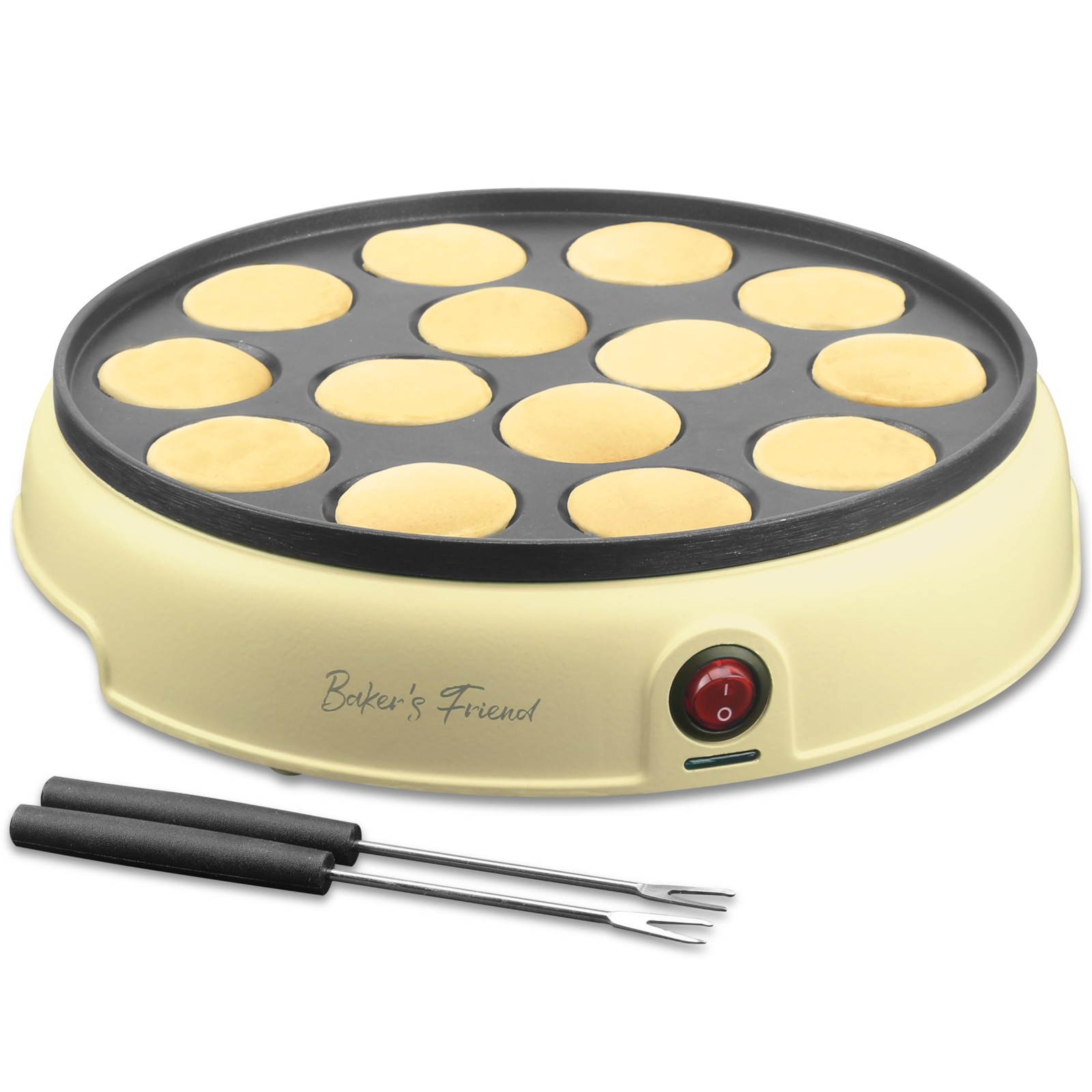 Mini Pancakes Maker Machine, Dutch Mini Pancake Griddle, 14 Holes Electric Po...