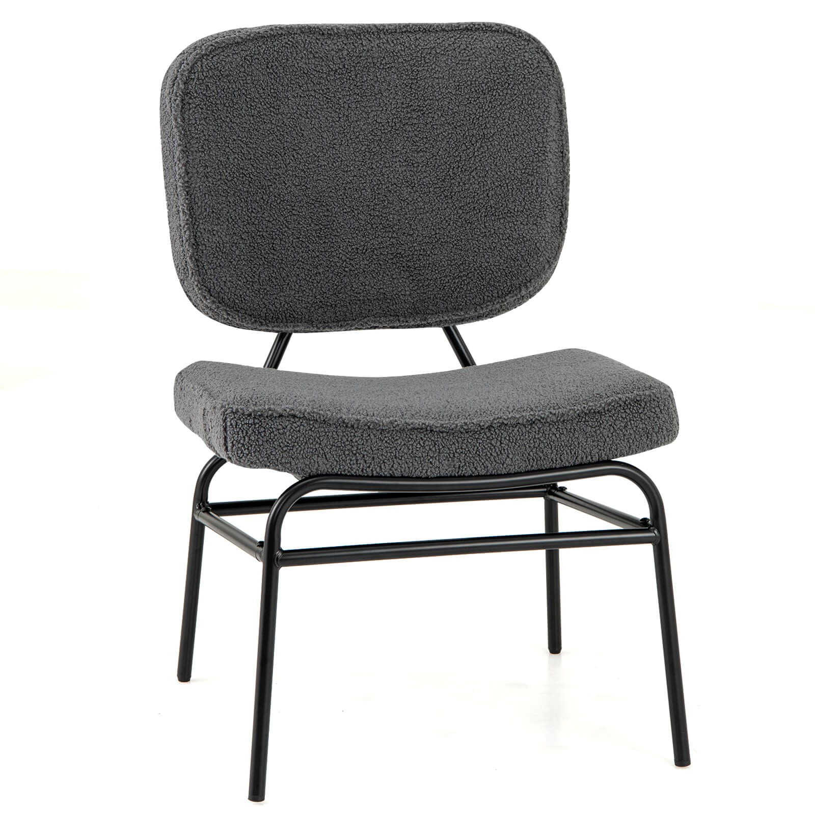 Upholstered Accent Chair with Sponge Padding Adjustable Foot Pads & Metal Frame