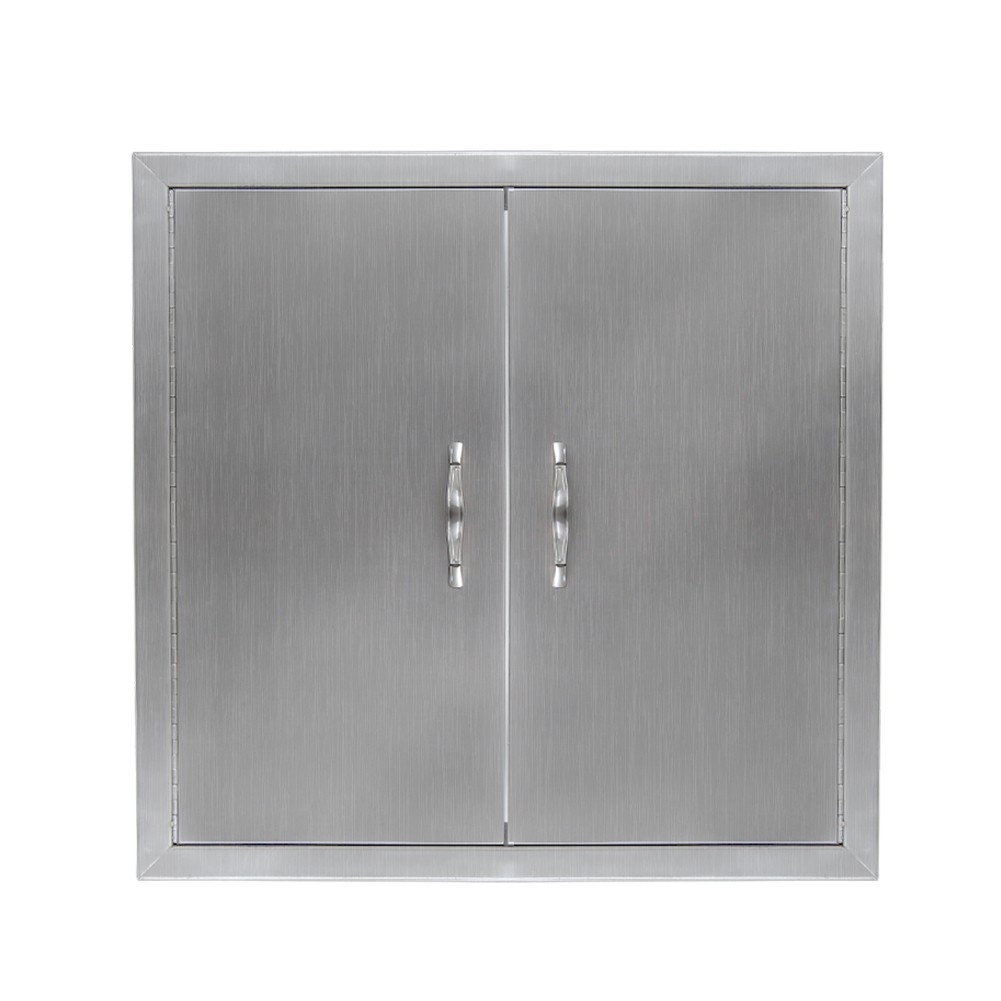 Outdoor Kitchen Double Access Door Stainless Steel BBQ Grill Cabinet Door 24×24"