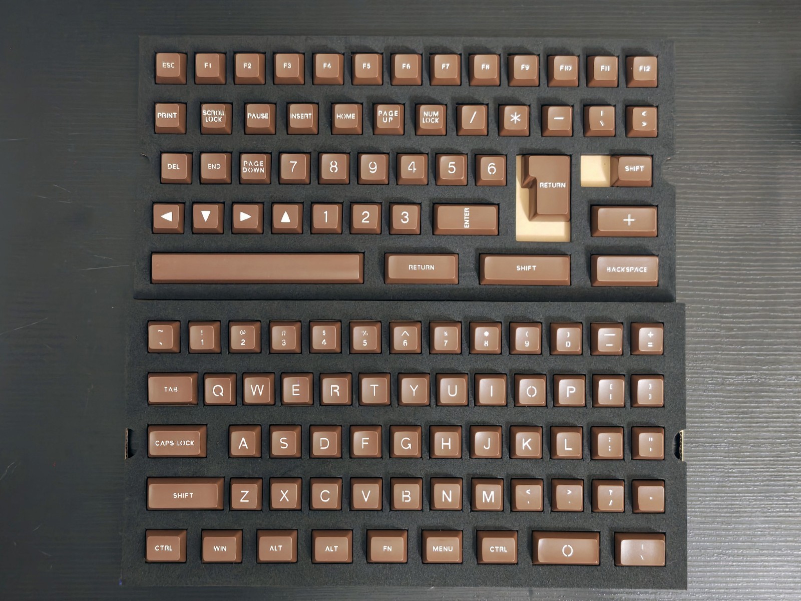172-Key SA Profile Double-Shot ABS Keycap Set Coffee Brown Mechanical Keyboard