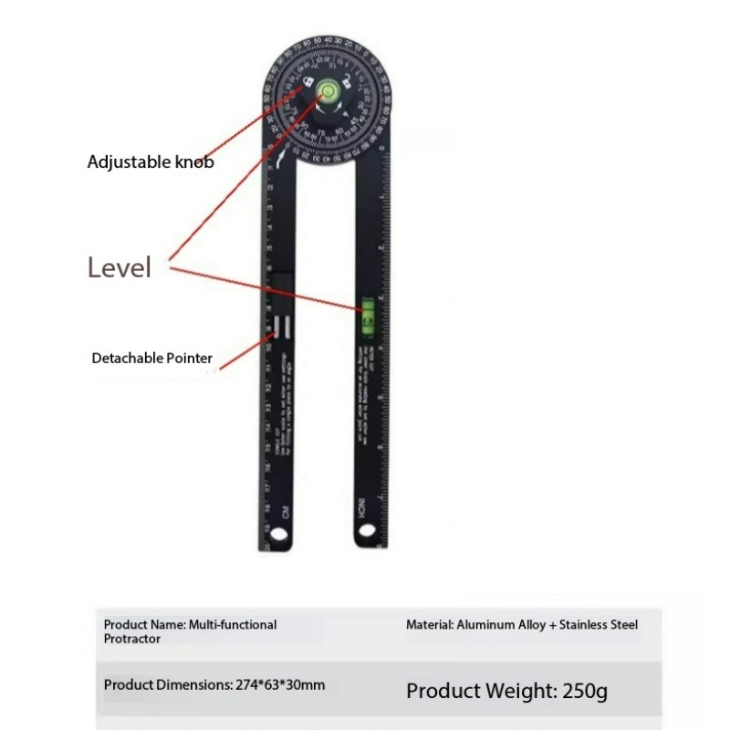 360-degree Woodworking Decoration Integrated Ceiling High-precision Angle Ruler