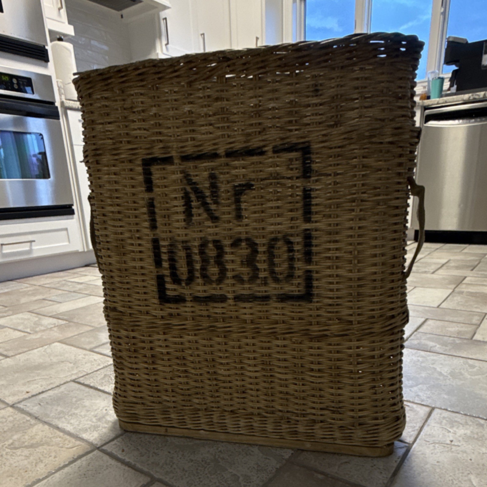 WWII German Military Wicker Basket Nr 08301 Original Field Gear Militaria