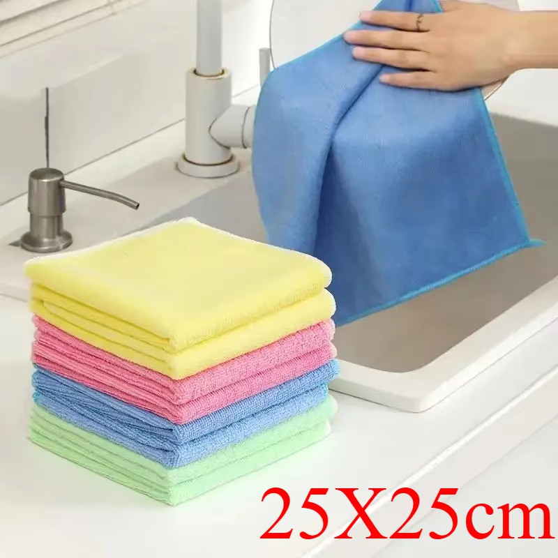 10/5/3Pcs Microfiber Cleaning Cloth, Dishwashing Cloth Household Rag Kitchen Bat