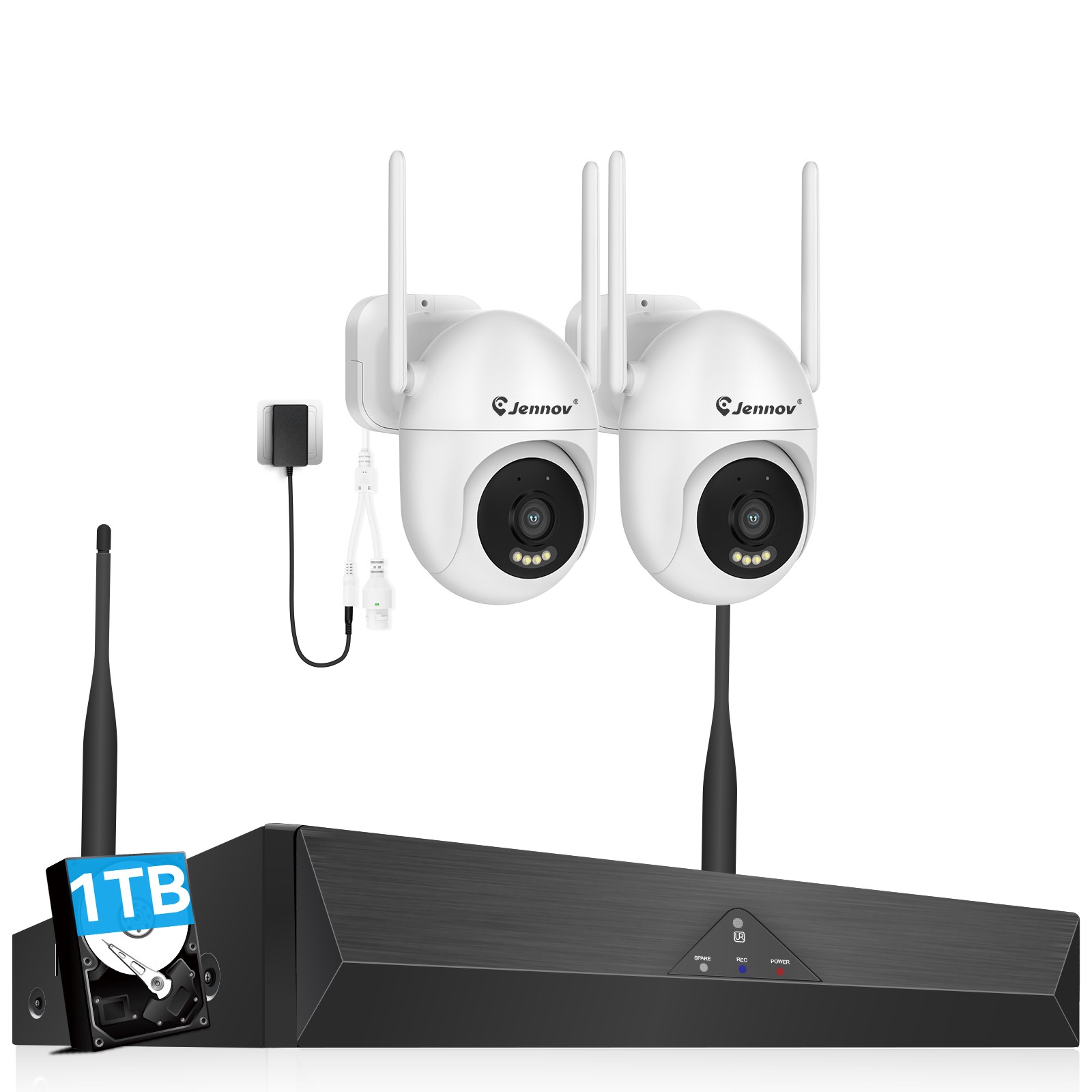 Wireless IP Home Security Camera System WiFi 100ft Night Vision 10CH 1TB NVR