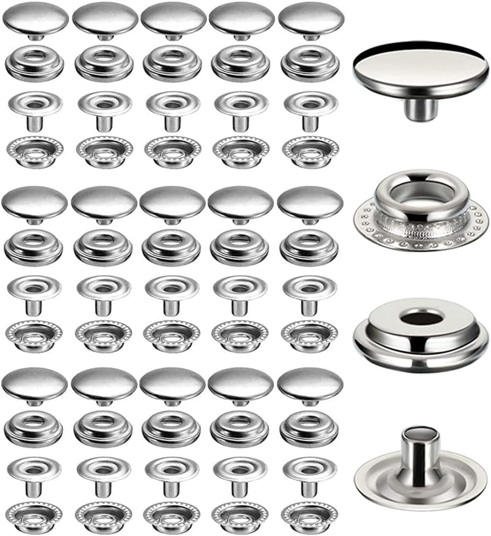 240 Pieces Stainless Steel Snap Fastener, BetterJonny 15mm Heavy Duty Snap...