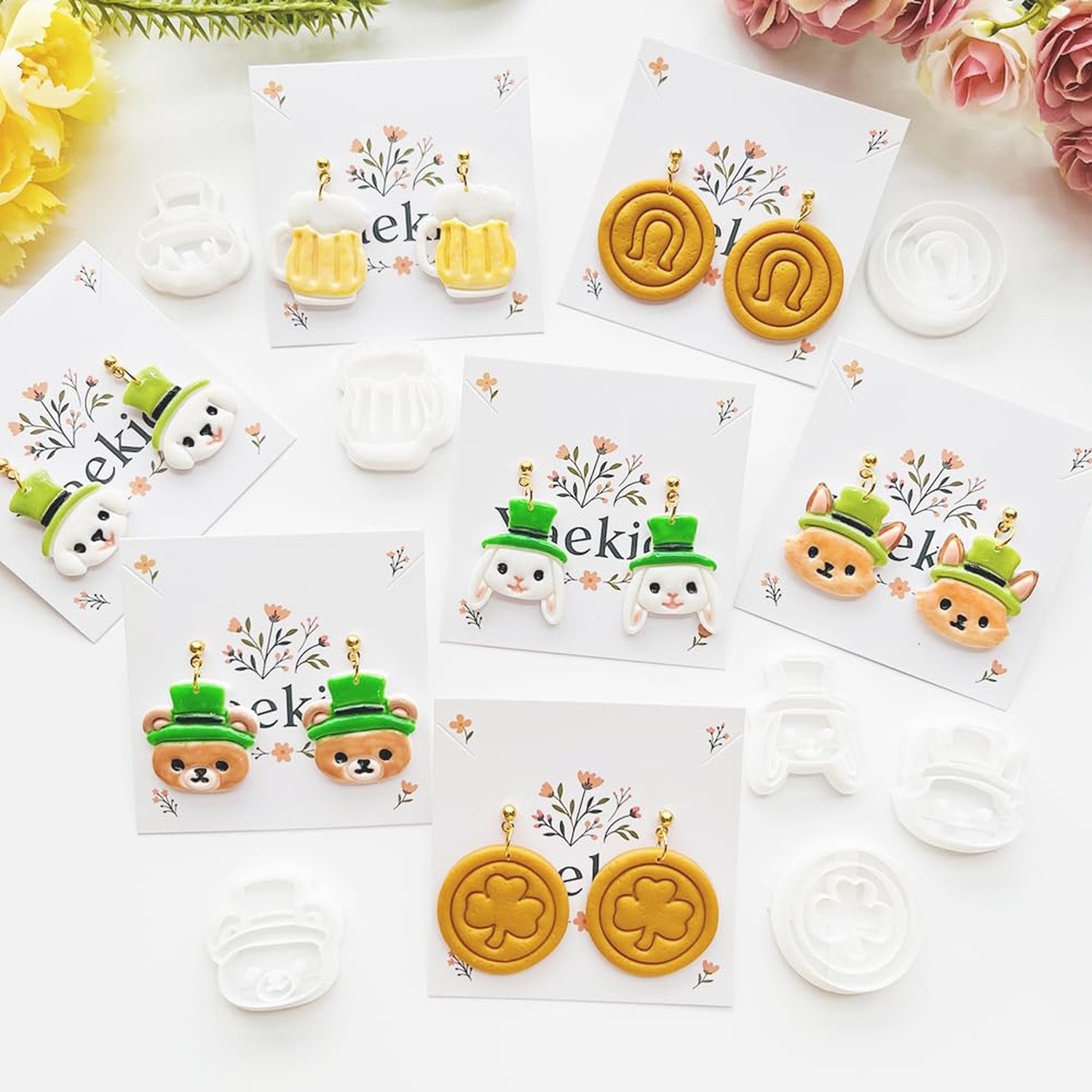 St. Patrick's Day Polymer Clay Cutters Set - 10pcs Sharp & Durable Leprechaun...