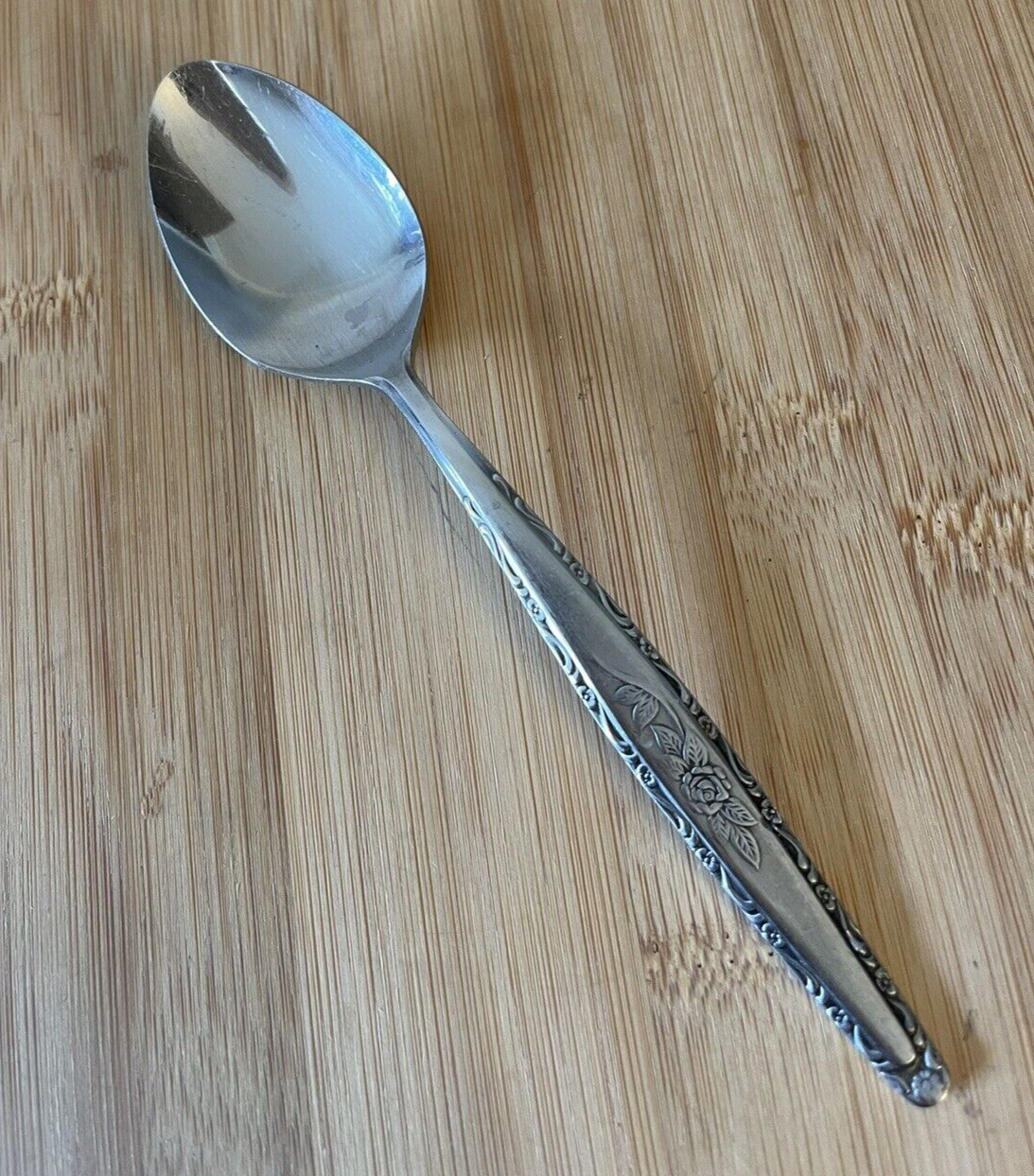 Stylecraft SYF2 Japan Stainless Black SINGLE ROSE Teaspoon 6 3/8"