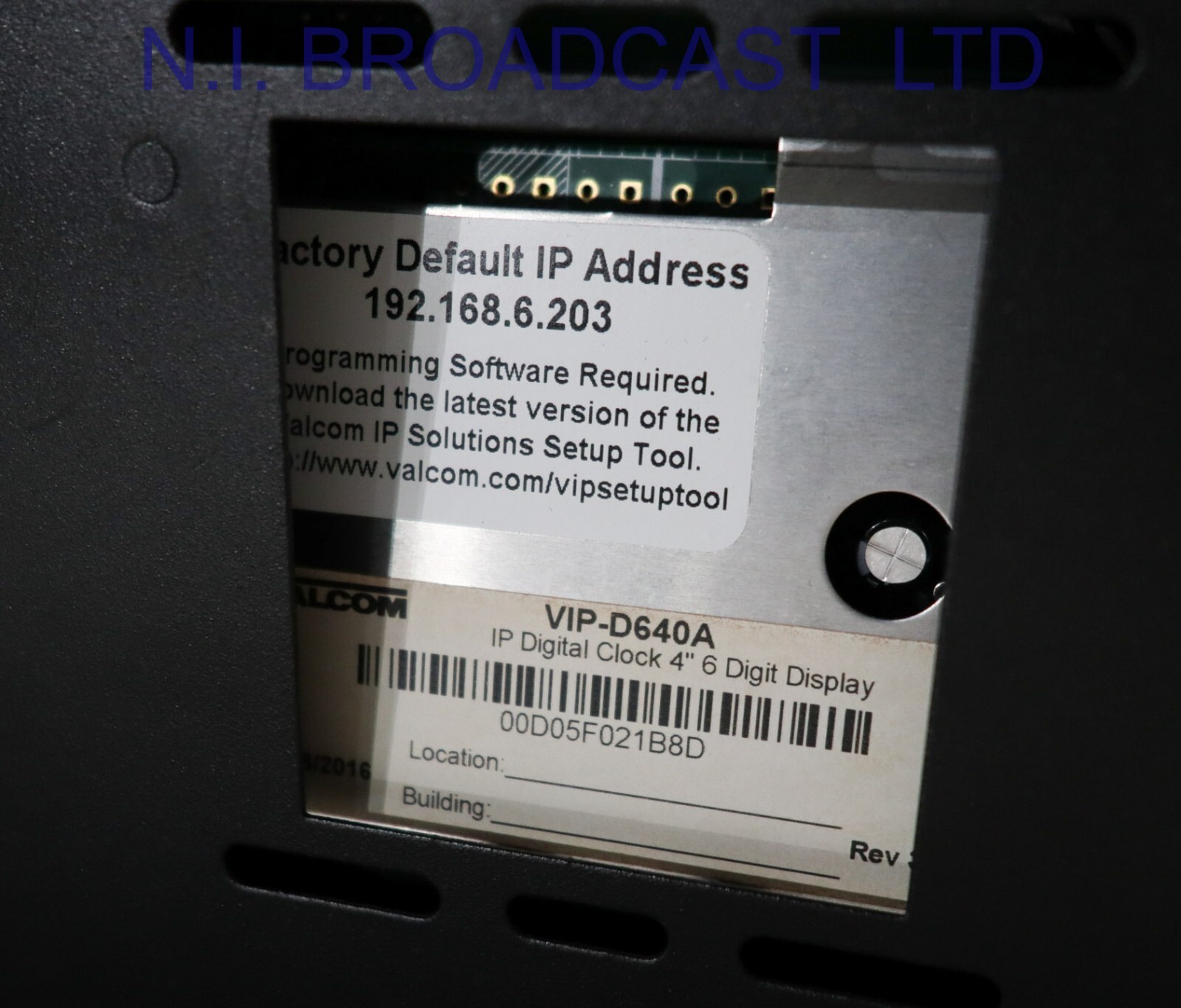 Valcom vip-d640a IP 4" 6 digital clock  (64cm wide)
