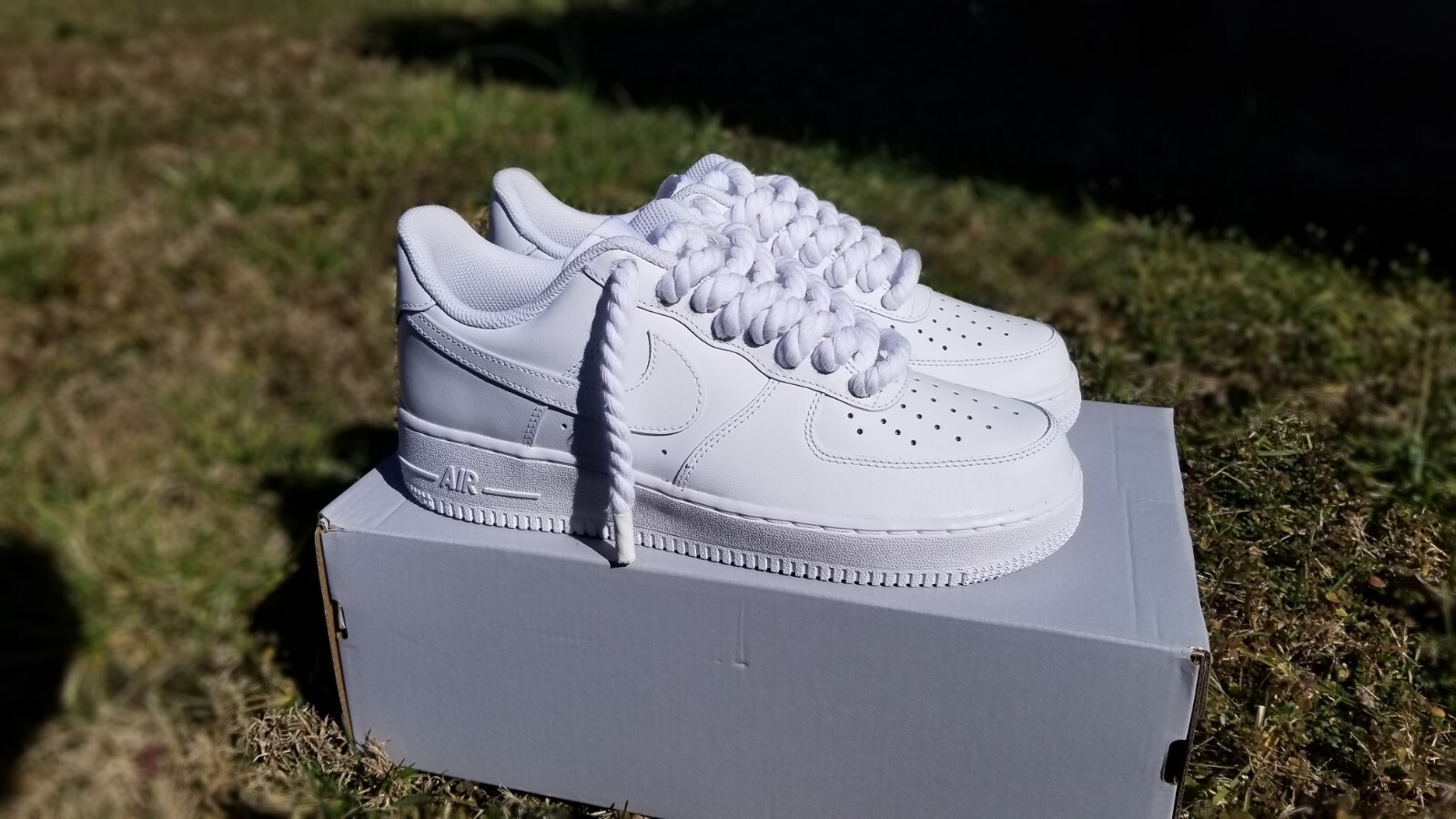 Nike air force 1low Triple White Rope Lace Custom Size 10.5 men