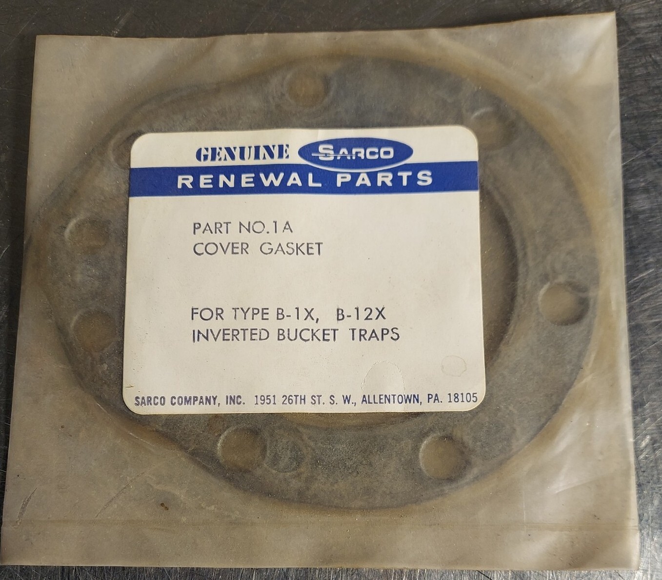 SPIRAX SARCO 1A COVER GASKET FOR B-1X & B-12X INVERTED BUCKET TRAP