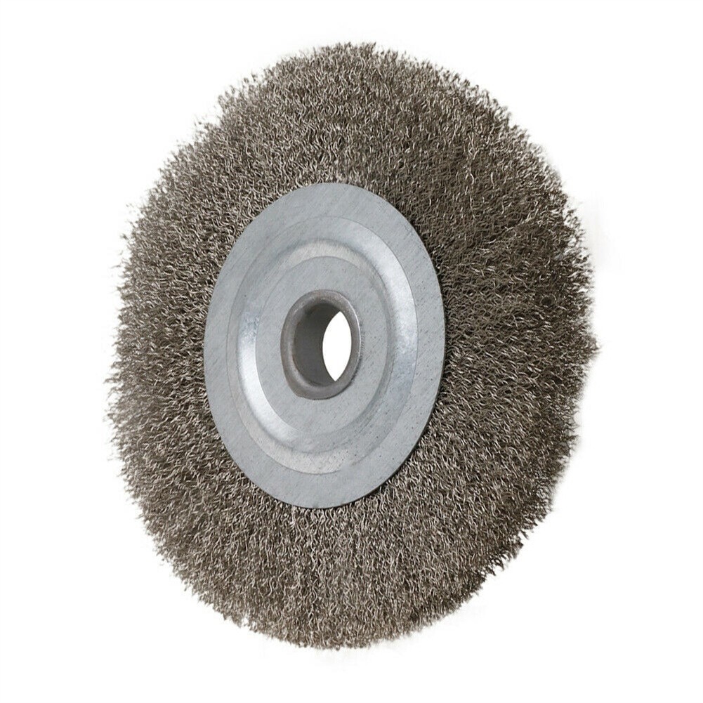 For Angle Grinder 1/4in Bore 3Inch Flat Crimped Stainless Steel Wire Wheel Brush