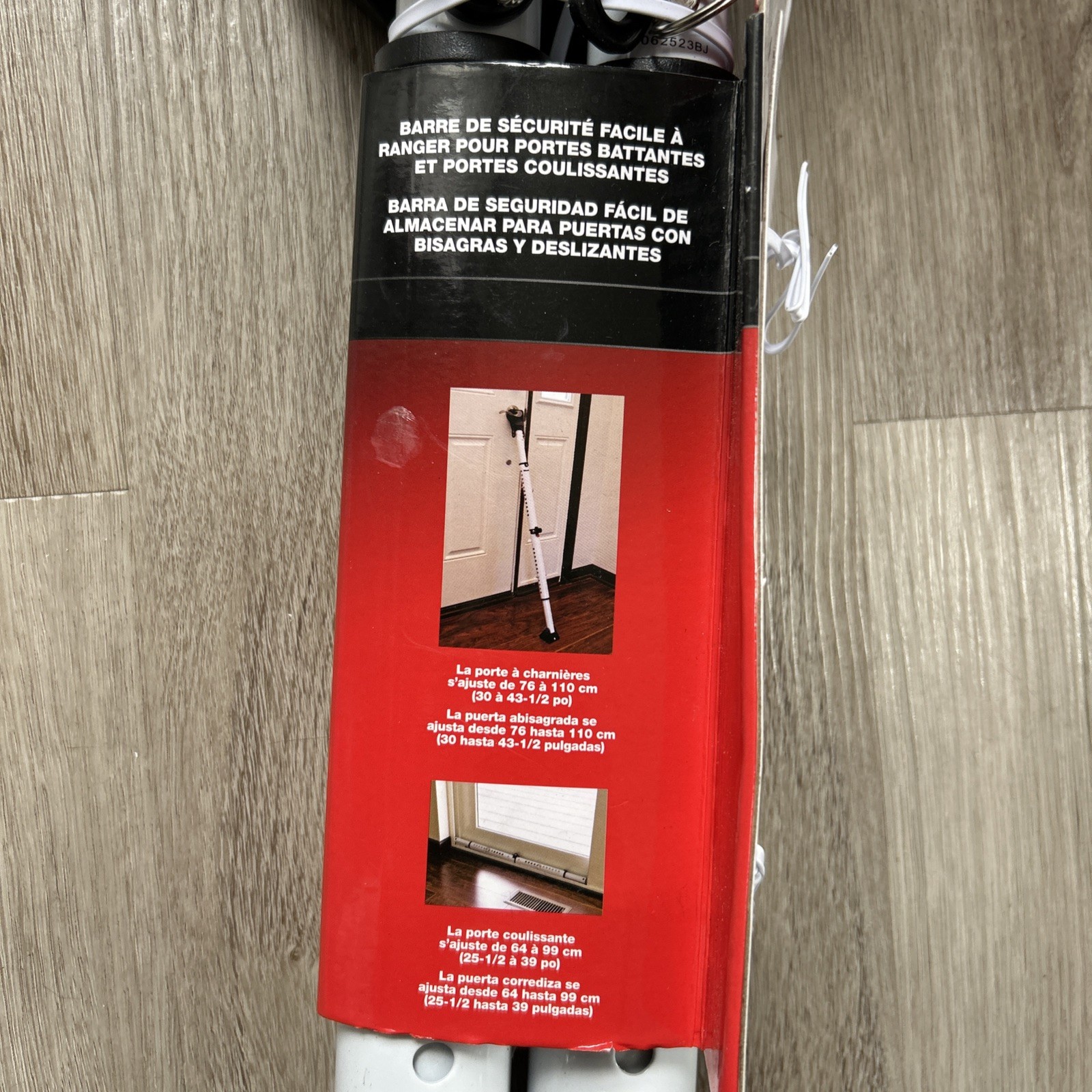 Master Lock Sliding Door Stopper Security Bar Adjustable Hinged Knob Brace NEW