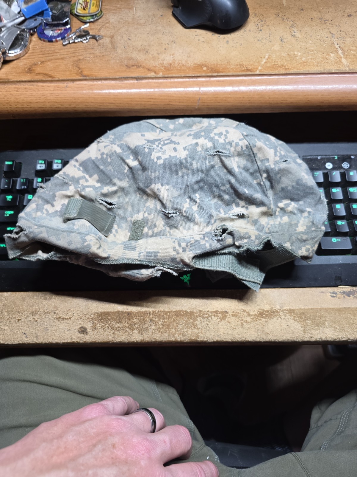 ACU Camo ACH Helmet Cover Small/Medium Mich US Army Digital W/ IR Markers