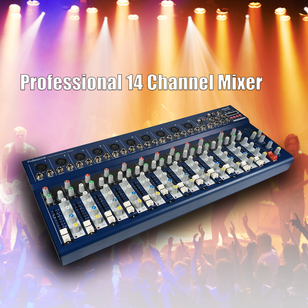 Pro 14CH Audio Mixer Function USB Mixing Console Stage Live Studio Mixer System