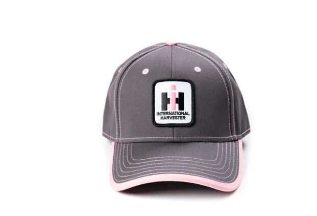 Ladies' IH Logo Hat, Gray with Pink Accents